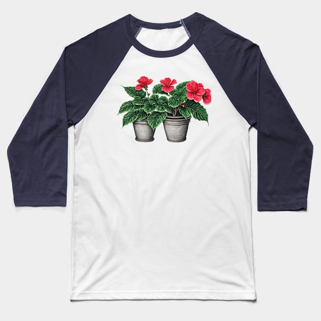 Begonia Flowers Baseball T-Shirt by XtremePizels